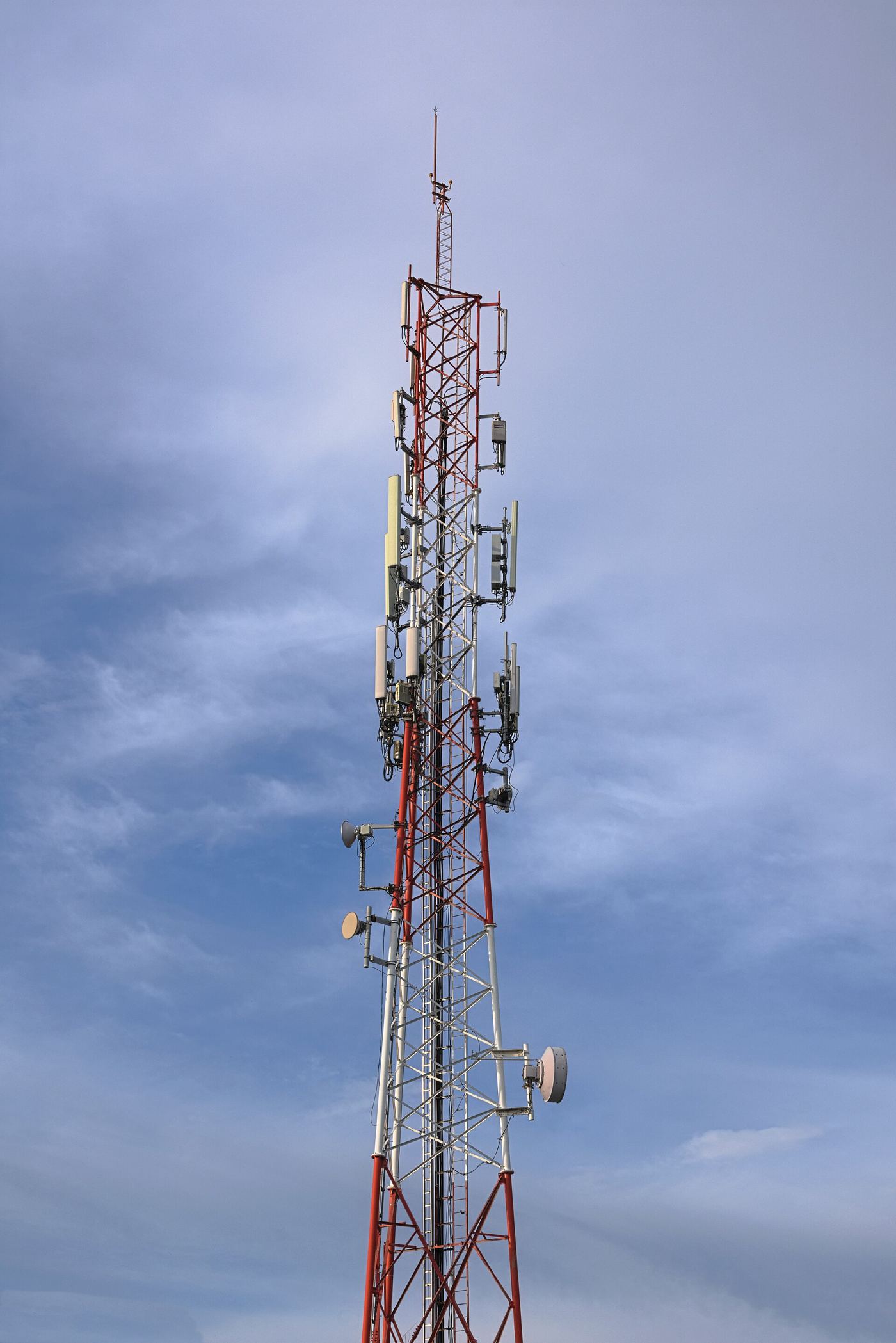 A communications tower against the sky
